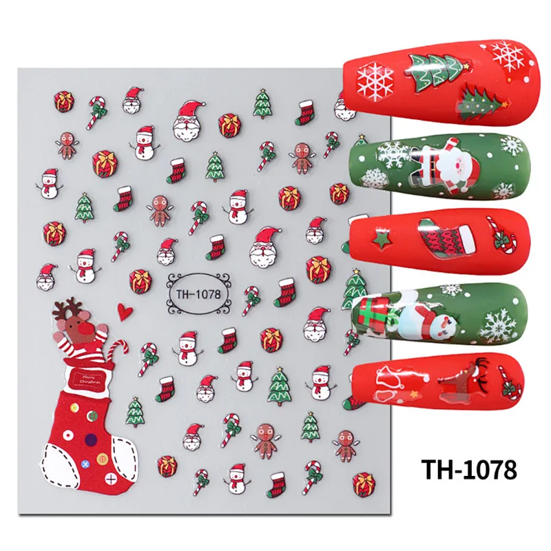 3D Christmas  Snowman Nail Stickers